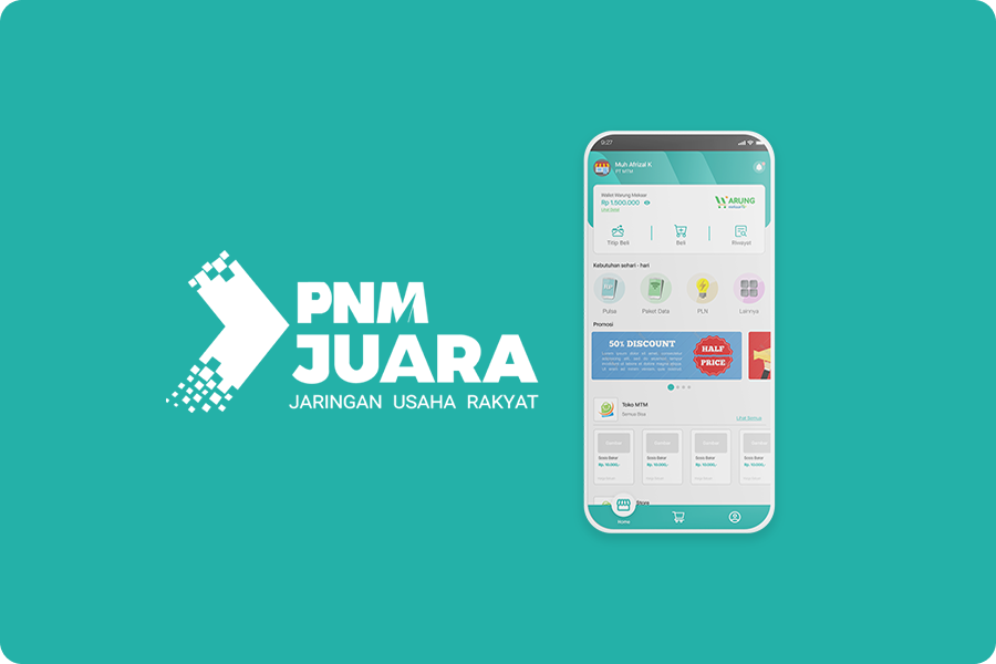 UI/UX aplikasi PNM Juara PT Mitra Dagang Madani Warung Mekaar dan ULaMM Grosir