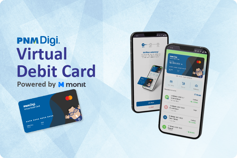 UI/UX Poster aplikasi virtual debit card monit PNMDigi